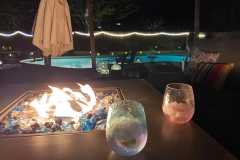 Fire and ice at the poolside